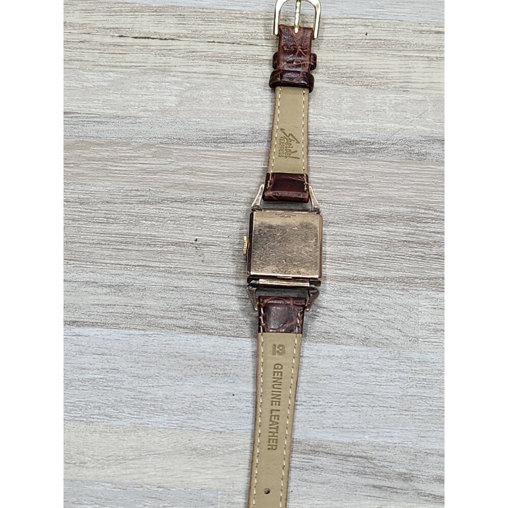 1940's Bulova Conrad Watch 14kt Rose Gold Filled, Running, Runs Fast - Picture 7 of 10